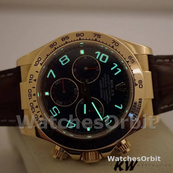 Replica Rolex Cosmograph Daytona 40mm Uomo-116518-oro giallo-quadrante blu Blu