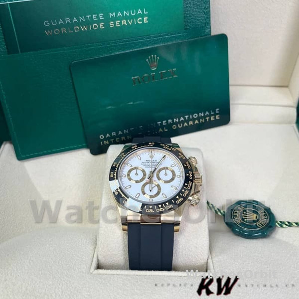 Rolex Cosmograph Daytona 116518LN White Dial Black Rubber Strap 40mm Mens Replica Watch