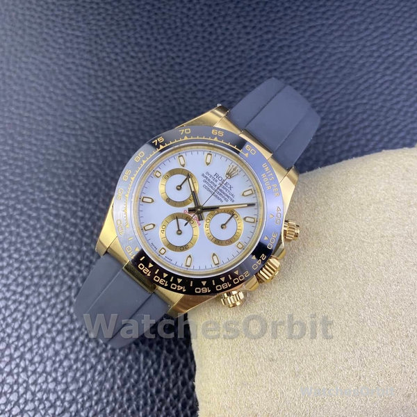 Rolex Cosmograph Daytona 116518LN White Dial Black Rubber Strap 40mm Mens Replica Watch