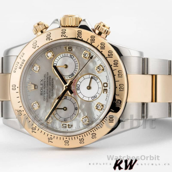 Replica Rolex Cosmograph Daytona 40mm Heren-116523-Diamond-MOP Wijzerplaat MOP