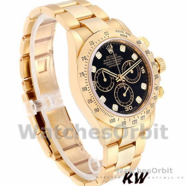 Men's Rolex Cosmograph Daytona-116528, 40mm, Black Diamond Dial, Men’s Black