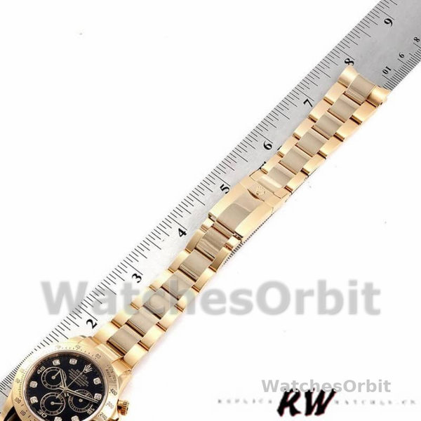 Rolex Cosmograph Daytona 116528 Black Diamond Dial 40MM Mens Replica Watch