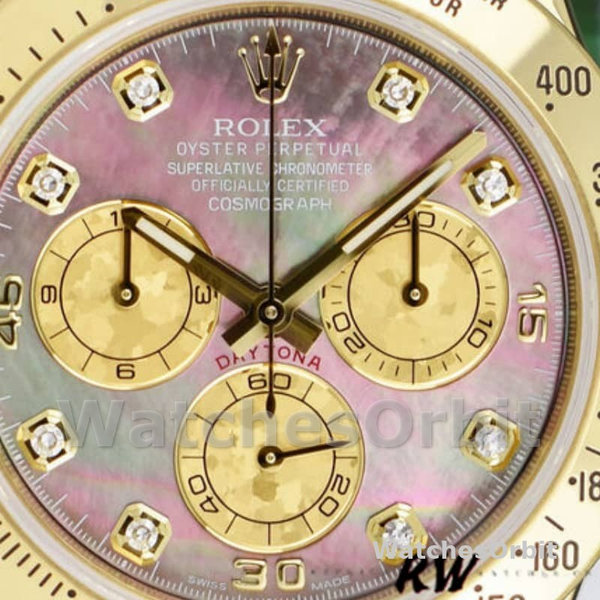 Replique Hommes Rolex Cosmograph Daytona-116528, 40mm, Black MOP Diamond Dial, Hommes Noir