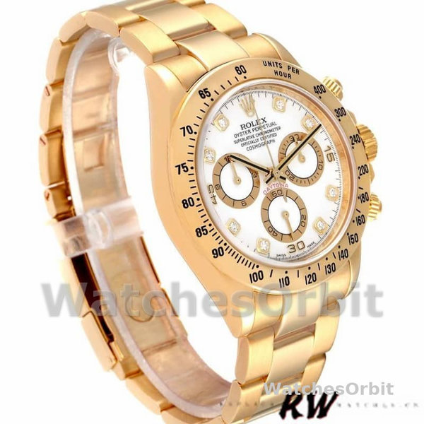 Men's Rolex Cosmograph Daytona-116528, 40mm, White Diamond Dial, Men’s White