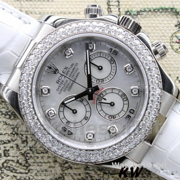 Mens Rolex Cosmograph Daytona-116589, 40mm, White MOP Diamond Dial, Men’s MOP Replica Watch Image