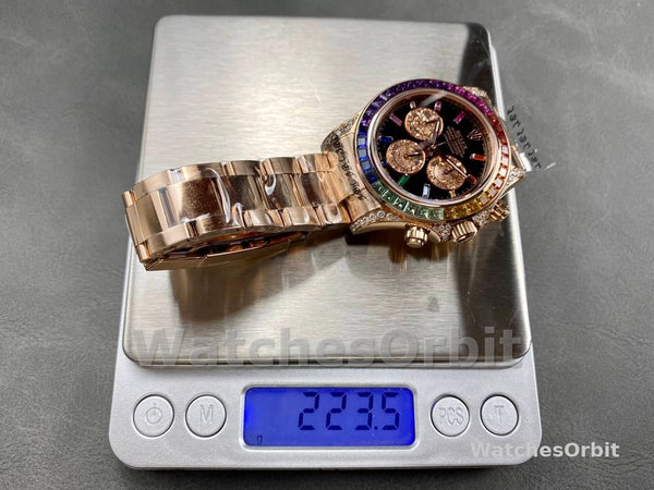 Replica Rolex Cosmograph Daytona 40-116595RBOW, zaffiro nero, quadrante arcobaleno, uomo Quadrante nero