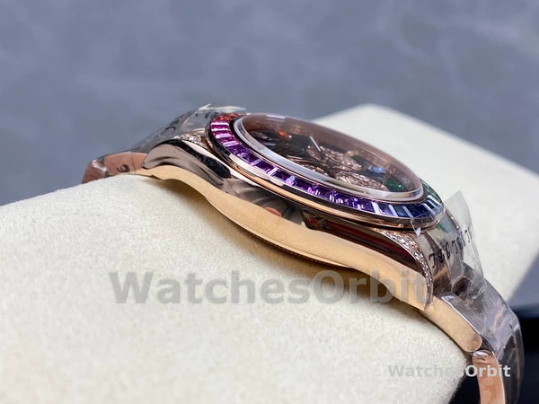 Replica Rolex Cosmograph Daytona 40-116595RBOW, zaffiro nero, quadrante arcobaleno, uomo Quadrante nero