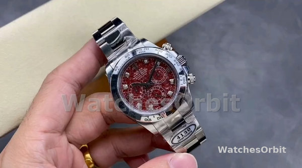 Replica Rolex Cosmograph Daytona witgoud rubelliet wijzerplaat 116509 40MM rode wijzerplaat