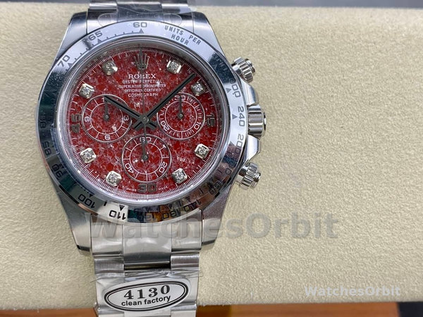 Replica Rolex Cosmograph Daytona witgoud rubelliet wijzerplaat 116509 40MM rode wijzerplaat