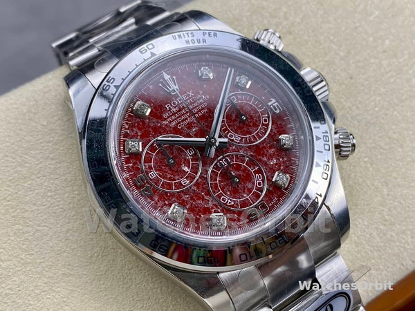 Replica Rolex Cosmograph Daytona witgoud rubelliet wijzerplaat 116509 40MM rode wijzerplaat