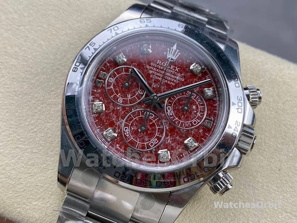 Replica Rolex Cosmograph Daytona witgoud rubelliet wijzerplaat 116509 40MM rode wijzerplaat