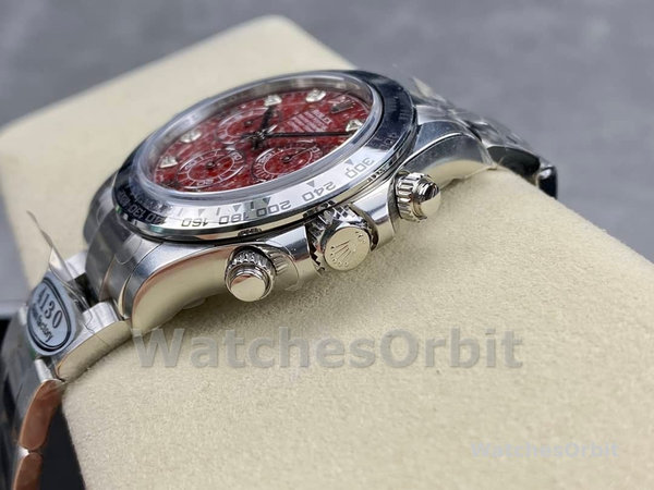 Replica Rolex Cosmograph Daytona witgoud rubelliet wijzerplaat 116509 40MM rode wijzerplaat