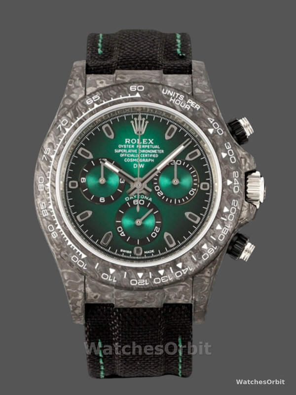Rolex Cosmograph Daytona DIW Carbon Fiber Green Dial 40mm Men's Watch