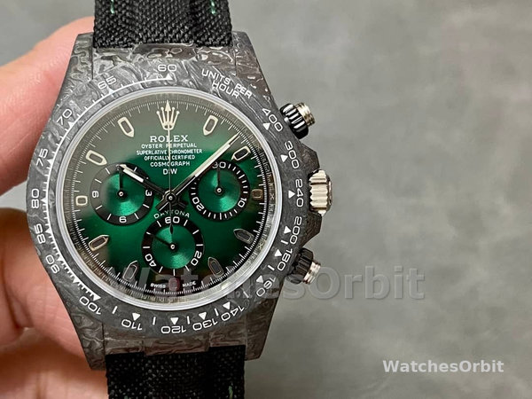 Rolex Cosmograph Daytona DIW Carbon Fiber Green Dial 40mm Men's Watch