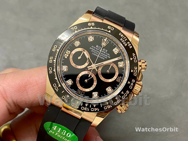 Mens Rolex Cosmograph Daytona 116515ln Rose Gold Case Black Dial 0057 Black Dial Replica Watch Image