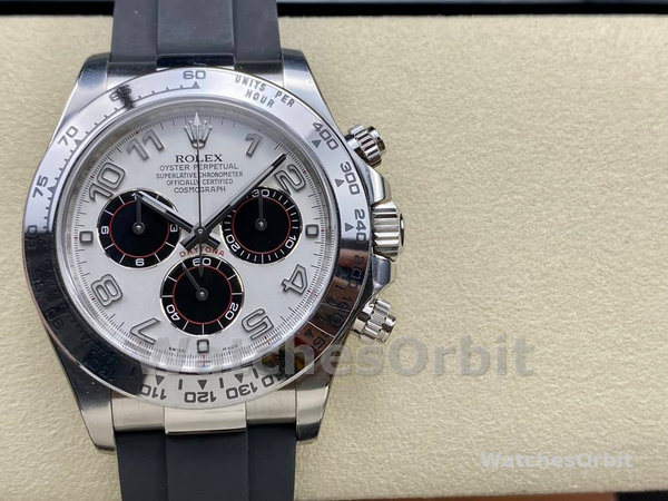 Mens Rolex Cosmograph Daytona White Gold Panda Dial 116519 White Dial Replica Watch Image