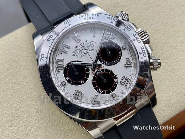 Mens Rolex Cosmograph Daytona White Gold Panda Dial 116519 White Dial Replica Watch Image