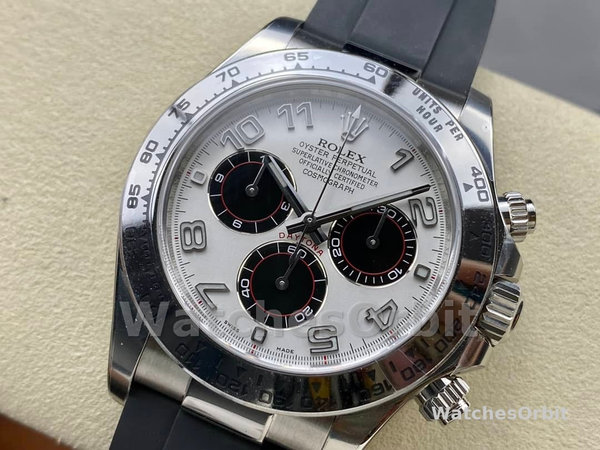 Mens Rolex Cosmograph Daytona White Gold Panda Dial 116519 White Dial Replica Watch Image