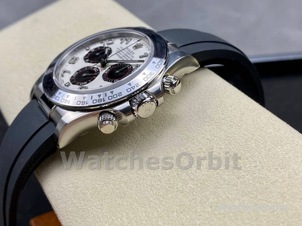 Mens Rolex Cosmograph Daytona White Gold Panda Dial 116519 White Dial Replica Watch Image