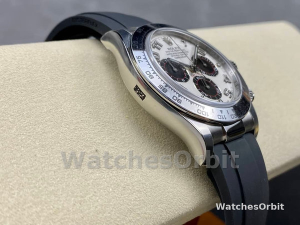 Mens Rolex Cosmograph Daytona White Gold Panda Dial 116519 White Dial Replica Watch Image