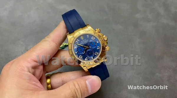 Men's Rolex Cosmograph Daytona Yellow Gold with Blue Dial 116518 Blue Dial