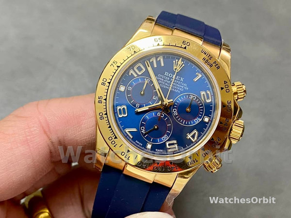 Rolex Cosmograph Daytona Yellow Gold Case Blue Dial 116518 Men's Watch