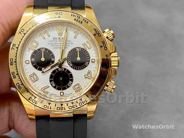 Rolex Cosmograph Daytona Yellow Gold Case Silver Dial 116518 Men's Watch