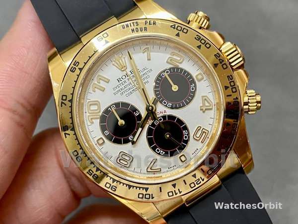 Rolex Cosmograph Daytona Yellow Gold Case Silver Dial 116518 Men's Watch