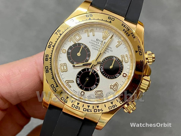 Rolex Cosmograph Daytona Yellow Gold Case Silver Dial 116518 Men's Watch
