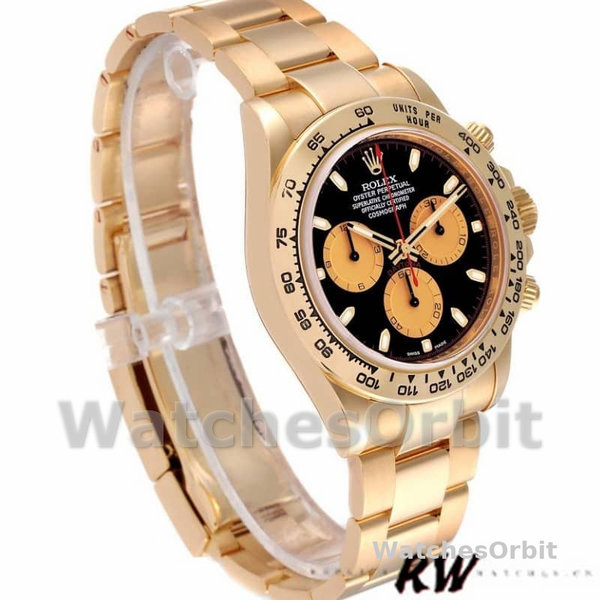 Rolex Daytona 116508 Yellow Gold Black Dial 40MM Mens Replica Watch