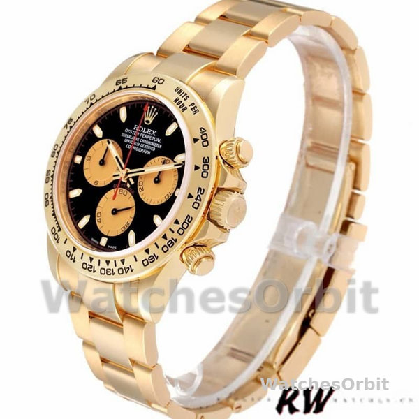 Rolex Daytona 116508 Yellow Gold Black Dial 40MM Mens Replica Watch