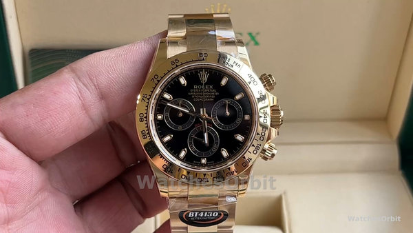 Men's Rolex Daytona-116508, 40mm, Yellow Gold, Black Index Dial, Men’s Black