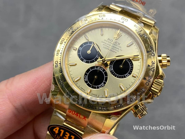 Rolex Daytona 116508 Yellow Gold Champagne Index Dial 40MM Mens Replica Watch