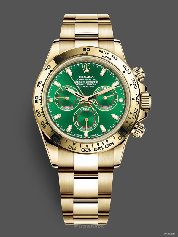 Rolex Daytona 116508 Yellow Gold Green Index Dial 40MM Mens Replica Watch