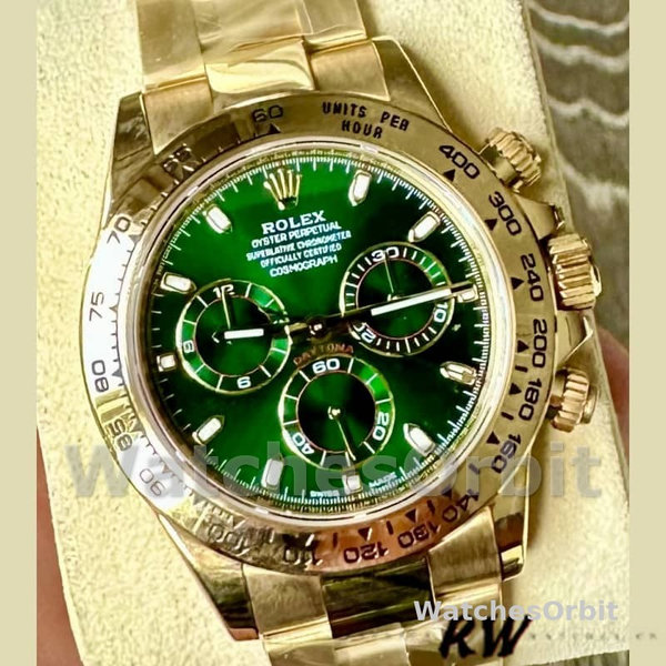 Replica Rolex Daytona 116508 Gelbgold Grünes Index-Zifferblatt 40MM Herren Replica Uhr Kompromisslose Präzision