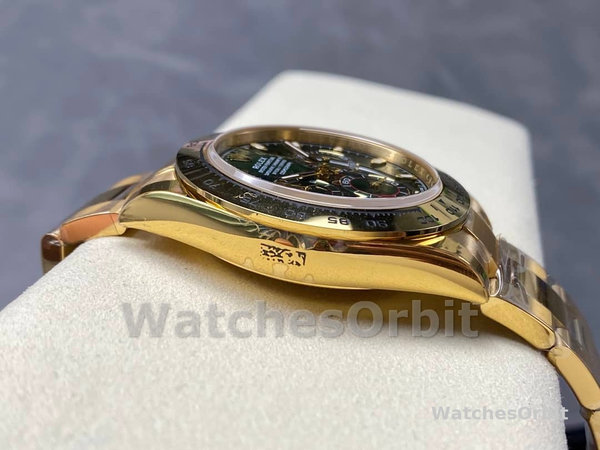 Replica Rolex Daytona 116508 Gelbgold Grünes Index-Zifferblatt 40MM Herren Replica Uhr Kompromisslose Präzision