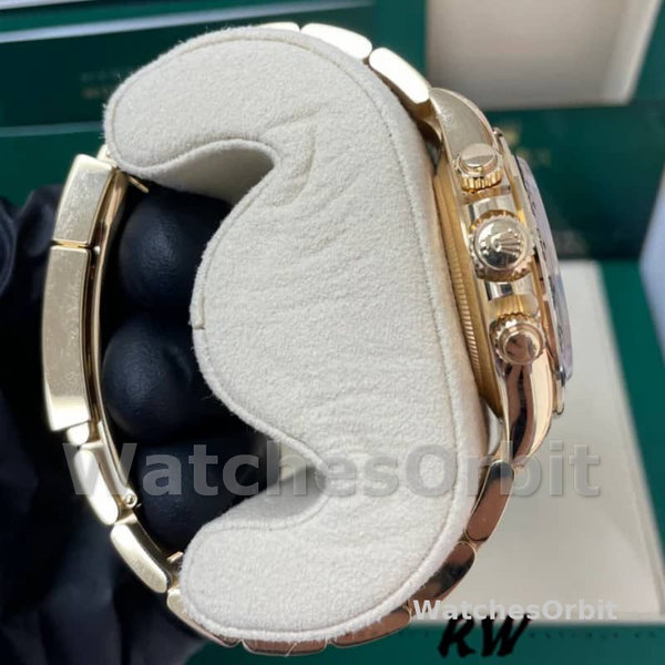 Replica Rolex Daytona-116508 da uomo, 40 mm, oro giallo, quadrante bianco, bianco da uomo