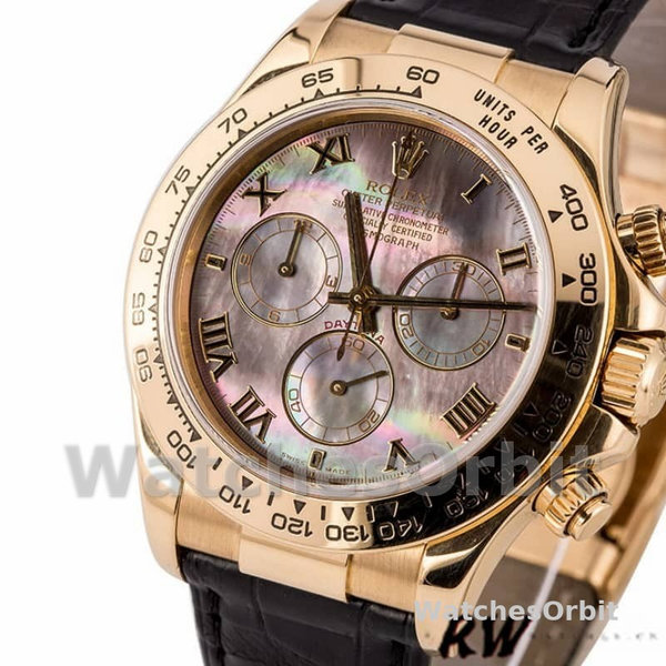 Mens Rolex Daytona 40mm Mens-116518-Black MOP-Roman Dial Black MOP Replica Image