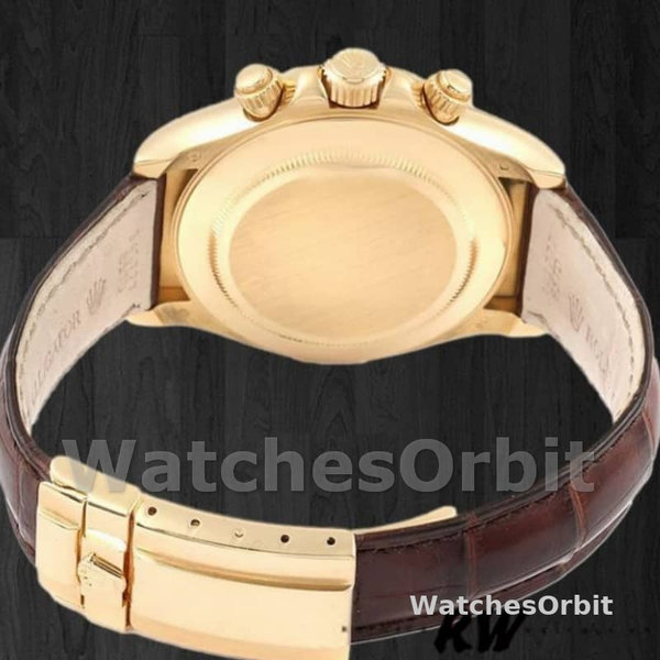 Mens Rolex Daytona 40mm Mens-116518-MOP Diamond Dial-Brown Leather Strap MOP Diamond Replica Image