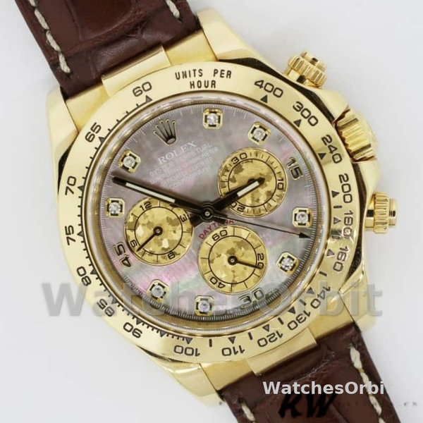 Replica Rolex Daytona 40mm Uomo-116518-Oro giallo-MOP scuro-Diamanti Quadrante Lusso