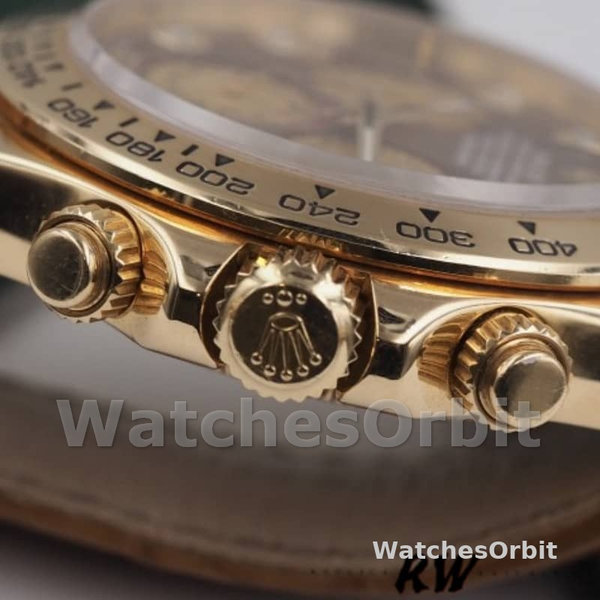 Replica Rolex Daytona 40mm Uomo-116518-Oro giallo-MOP scuro-Diamanti Quadrante Lusso