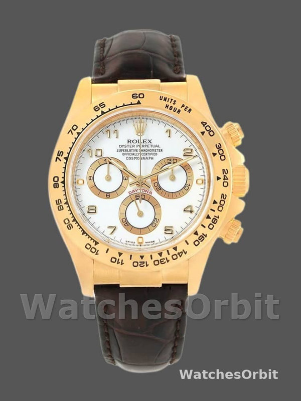 Rolex Daytona 116518 Yellow Gold White Dial 40mm Mens Replica Watch