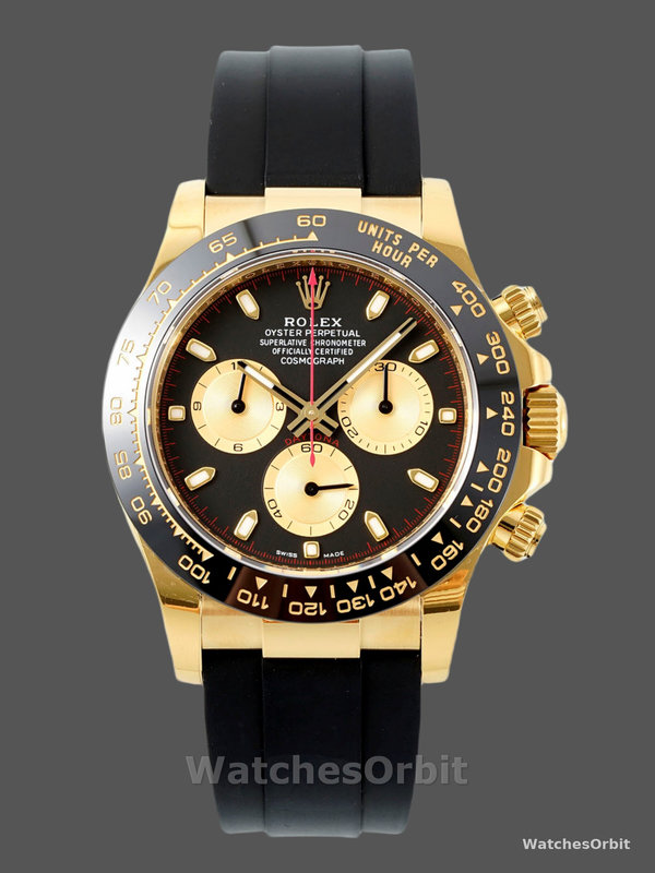 Rolex Daytona 116518LN Black Dial Rubber strap 40mm Mens Replica Watch