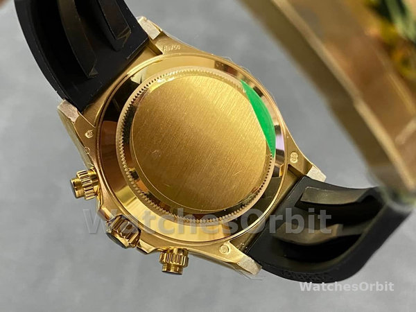 Replica Rolex Daytona 40mm Heren-116518LN-Zwarte wijzerplaat-Rubberband Zwart