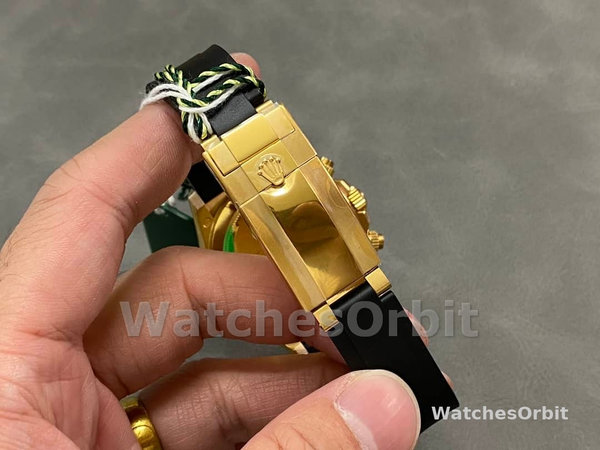 Replica Rolex Daytona 40mm Heren-116518LN-Zwarte wijzerplaat-Rubberband Zwart