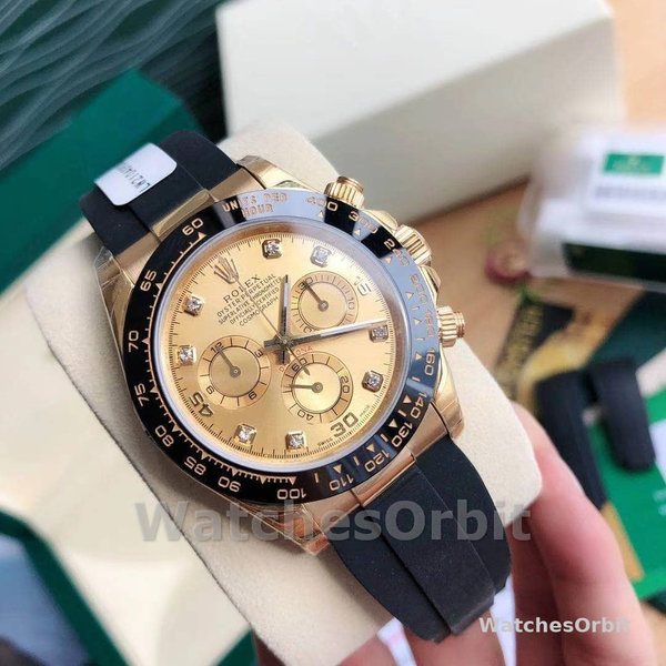 Replica Rolex Daytona 40mm Uomo-116518LN-Diamond-Calare Champagne Champagne
