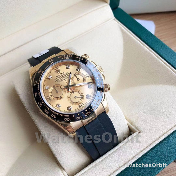 Replica Rolex Daytona 40mm Uomo-116518LN-Diamond-Calare Champagne Champagne