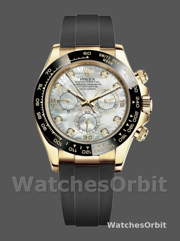 Rolex Daytona 116518LN Rubber Strap MOP Diamond Dial 40mm Mens Replica Watch