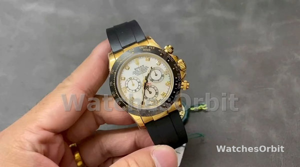 Men's Rolex Daytona 40mm Men's-116518LN-Rubber Strap-MOP Diamond Dial MOP Diamond