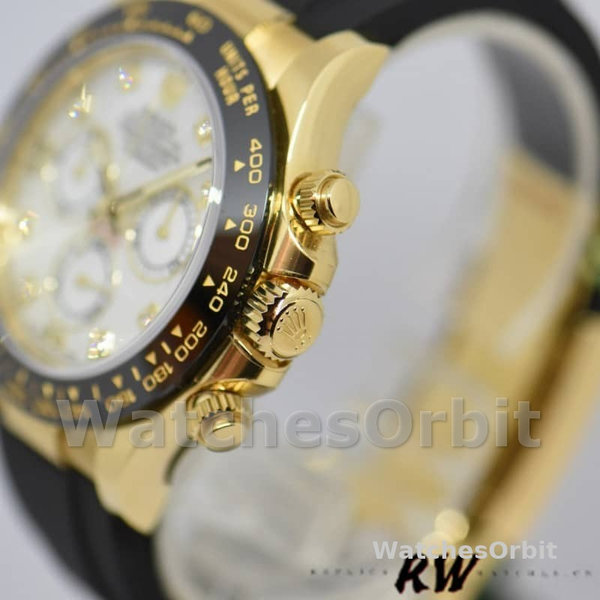 Mens Rolex Daytona 40mm Mens-116518LN-Rubber Strap-MOP Diamond Dial MOP Diamond Replica Image